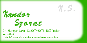 nandor szorat business card